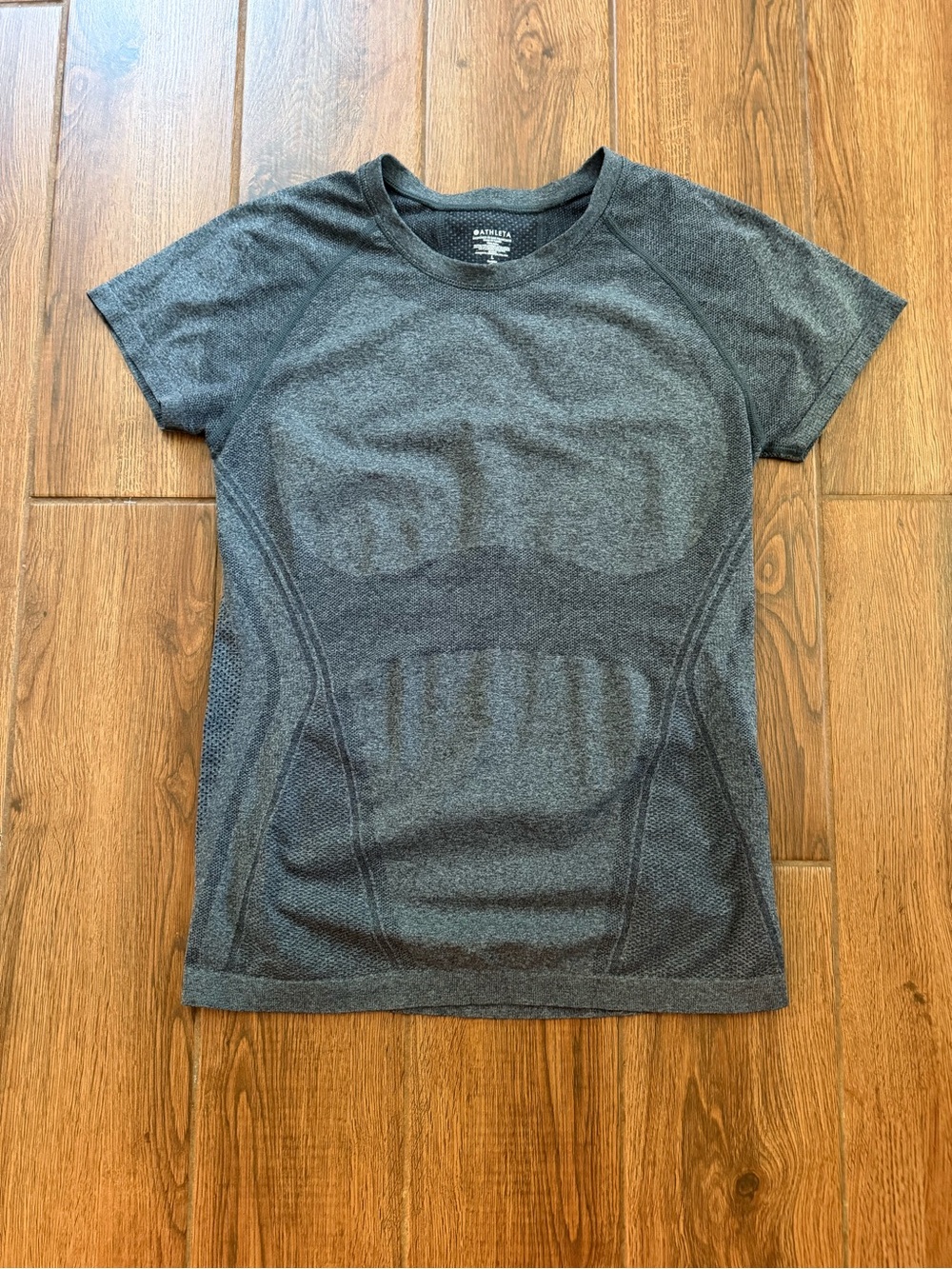 Athleta Heather Gray Short-Sleeve Seamless Performance Tee Size L